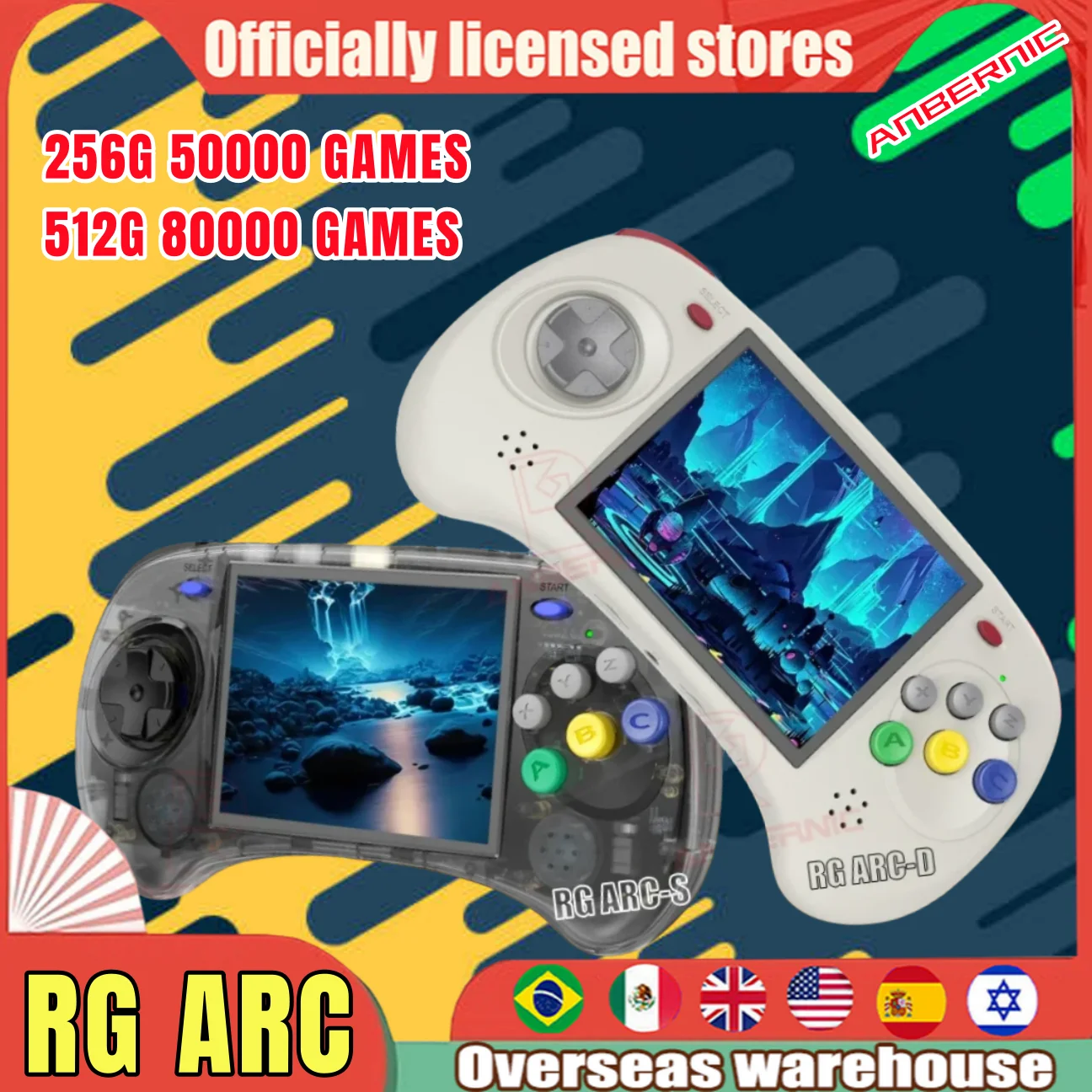Anbernic Rg Arc Portatile Psp Console Di Gioco Portatile Rk3566 4.0 Pollici 640*480 Emulatore Linux Sistema Android 3500Mah Regali Per Bambini