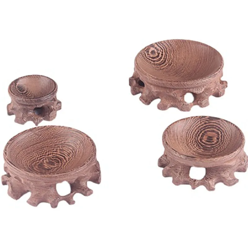 Wooden natural crystal ball, gourd text base, walnut egg carving, Feng Shui, ornamental stone, concave base