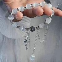 2024 New Simple Beads Crystal Bracelet For Women Girls Korean INS Flower Star Tassel Charm Bracelets Best Friend Jewelry Gifts 5
