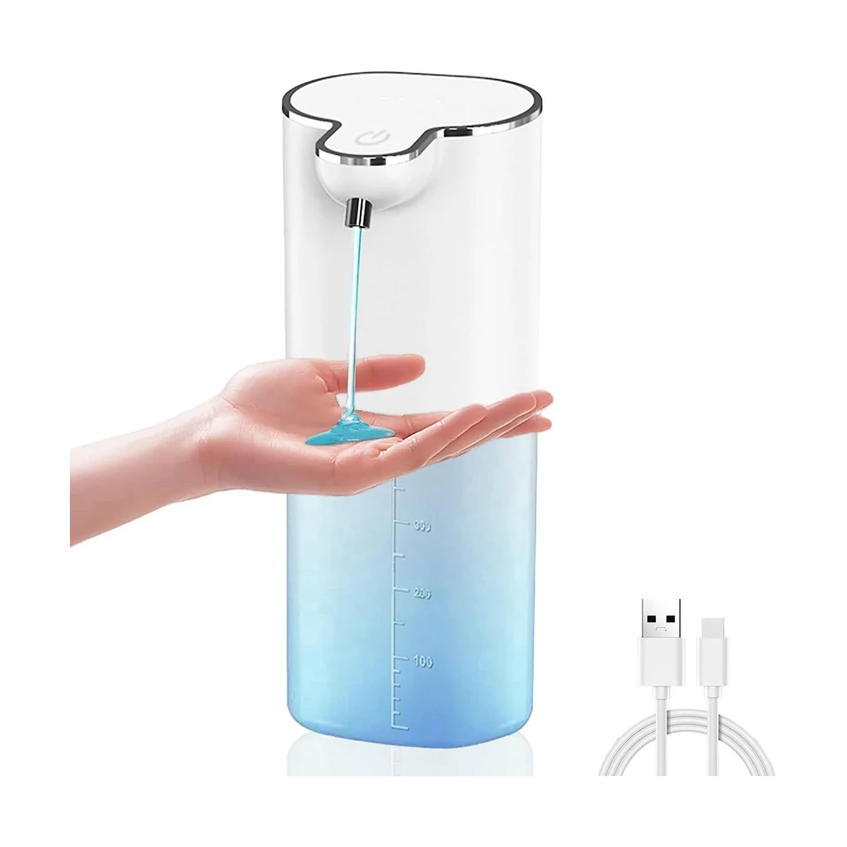 

Automatic Liquid Soap Dispenser, 13.5Oz/400ML Wall Mount Soap Dispenser, USB Rechargeable, Touchless Hand & Dish Soap B