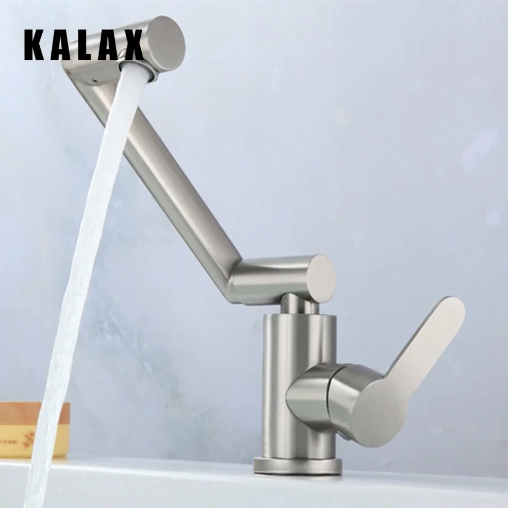 

SUS304 Stainless Steel Robot Basin Faucet Universal 720 Degree Rotating Hot and Cold Faucet Bathroom Cabinet Washbasin Fixture