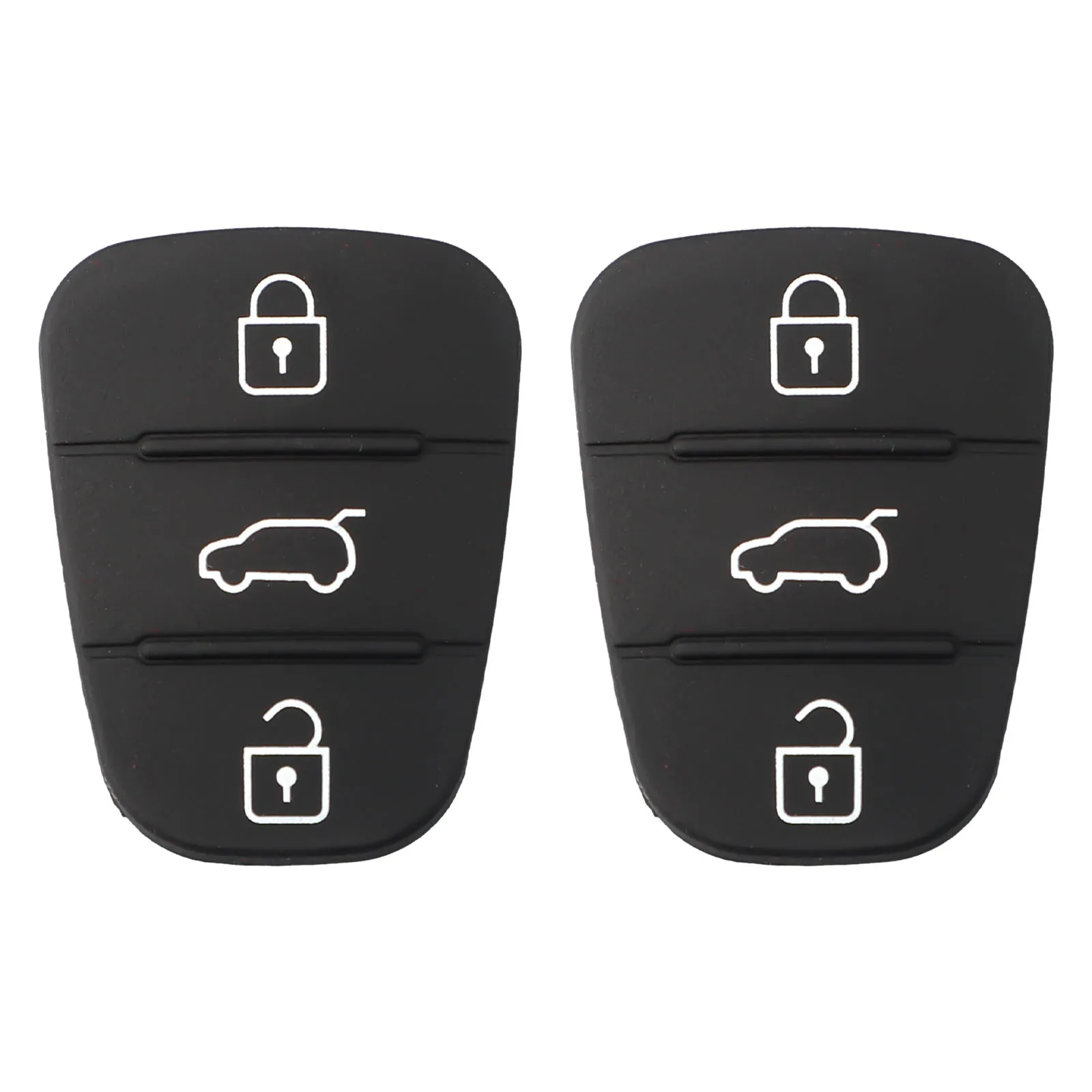 Set of 2 Black Remote Car Key Fob Cases with 3-Button Design
