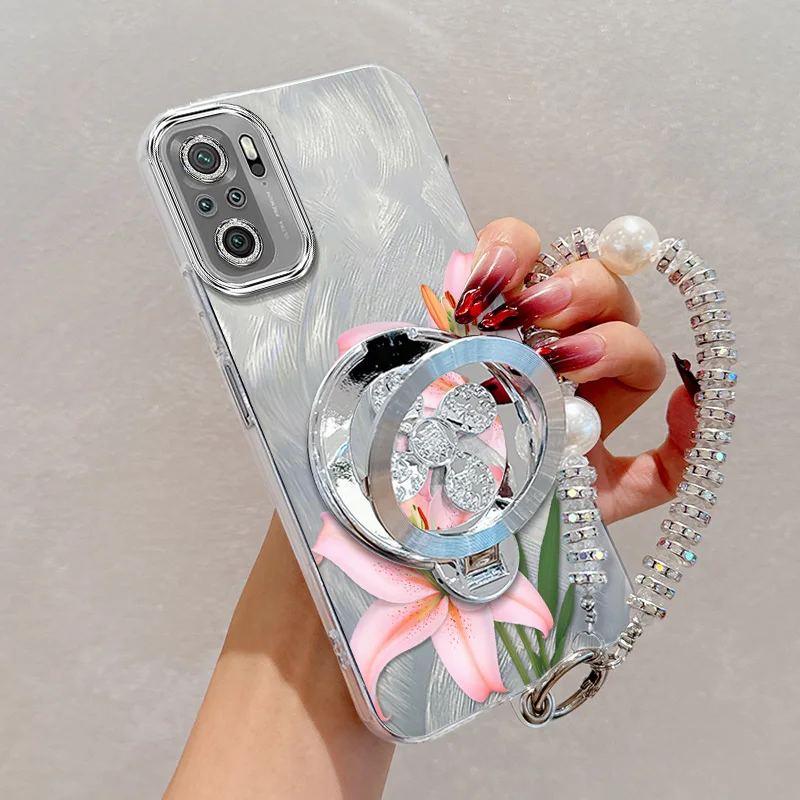 Pink Flowers Phone Case Set with Lanyard & Stand - 3 Piece Collection