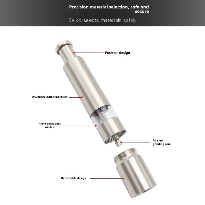 Stainless steel electric spice pepper coarse salt mini small grinding manual grinder manual seasoning bottle