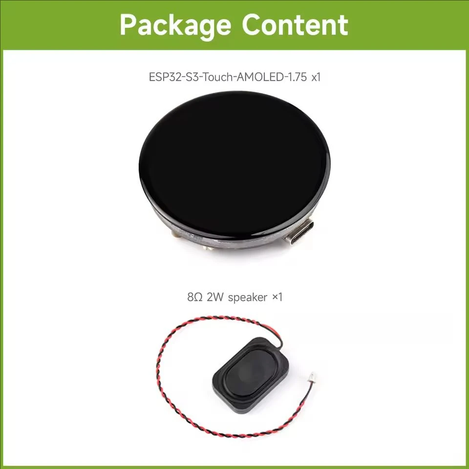 ตัวเลือกสินค้า จอสัมผัสทรงกลม ESP32-S3 1.75นิ้ว 466x466 พิกเซล