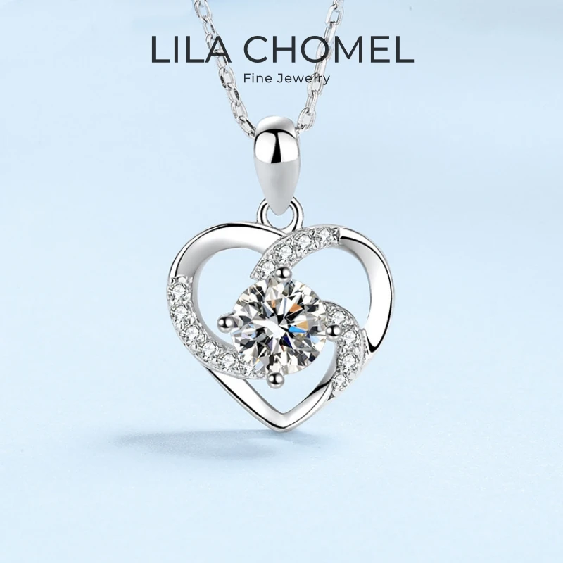 Celestine Promise - Moissanite Pendant Necklace 6