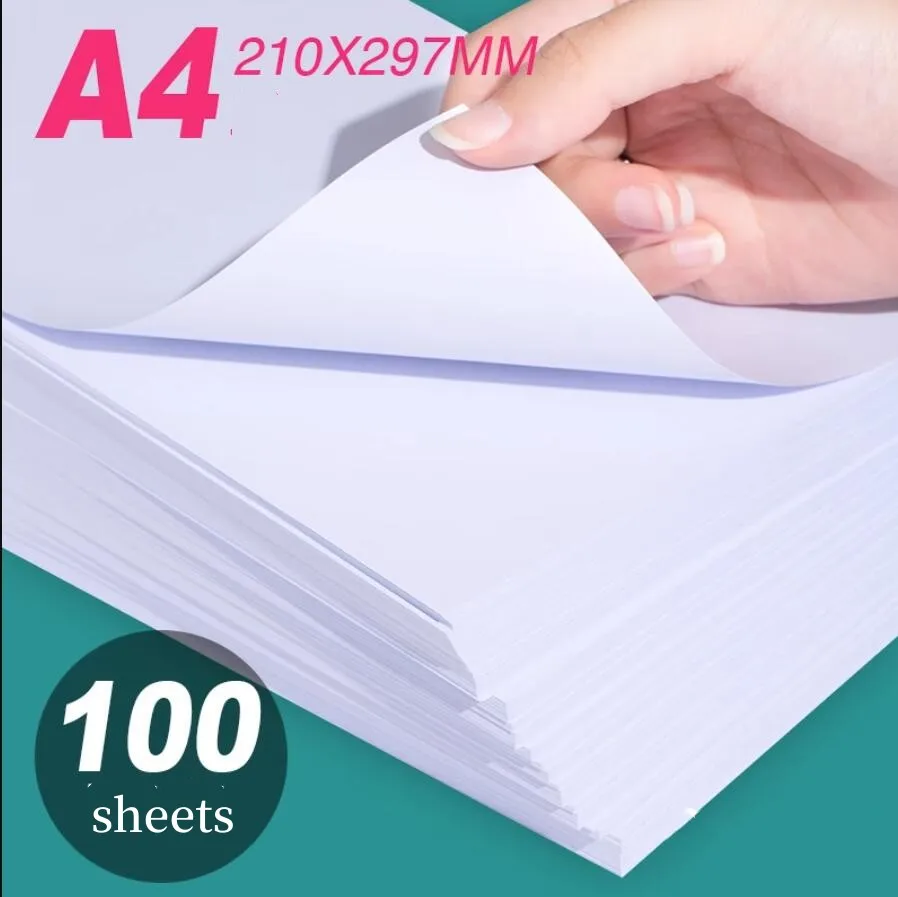 100Sheets A4 Laser Inkjet Printer Copier Craft Paper White/Kraft Self Adhesive Sticker Label Glossy/Matte Surface Paper Sheet