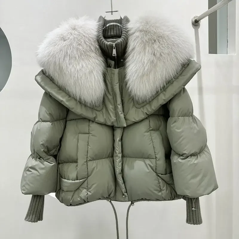 

2024 Winter New Women's Short White Duck Down Jacket for Loose Collar Casual Soft Warm Bread F227
