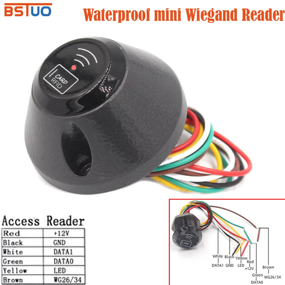 Mini Smallest 125khz 13.56Mhz Wiegand 26/34 RFID Card Reader Door ...