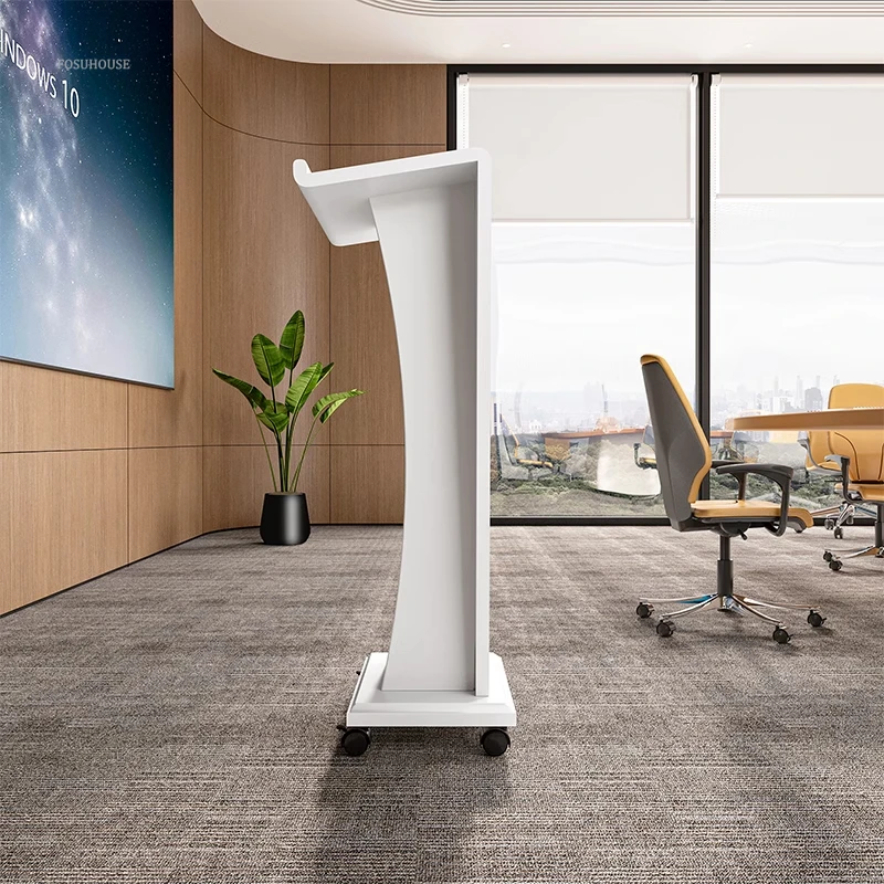 Minimalist Reception Desks Hotel Welcome Reception Counter Modern Light Luxury Office Furniture Host Podium for Conference Room