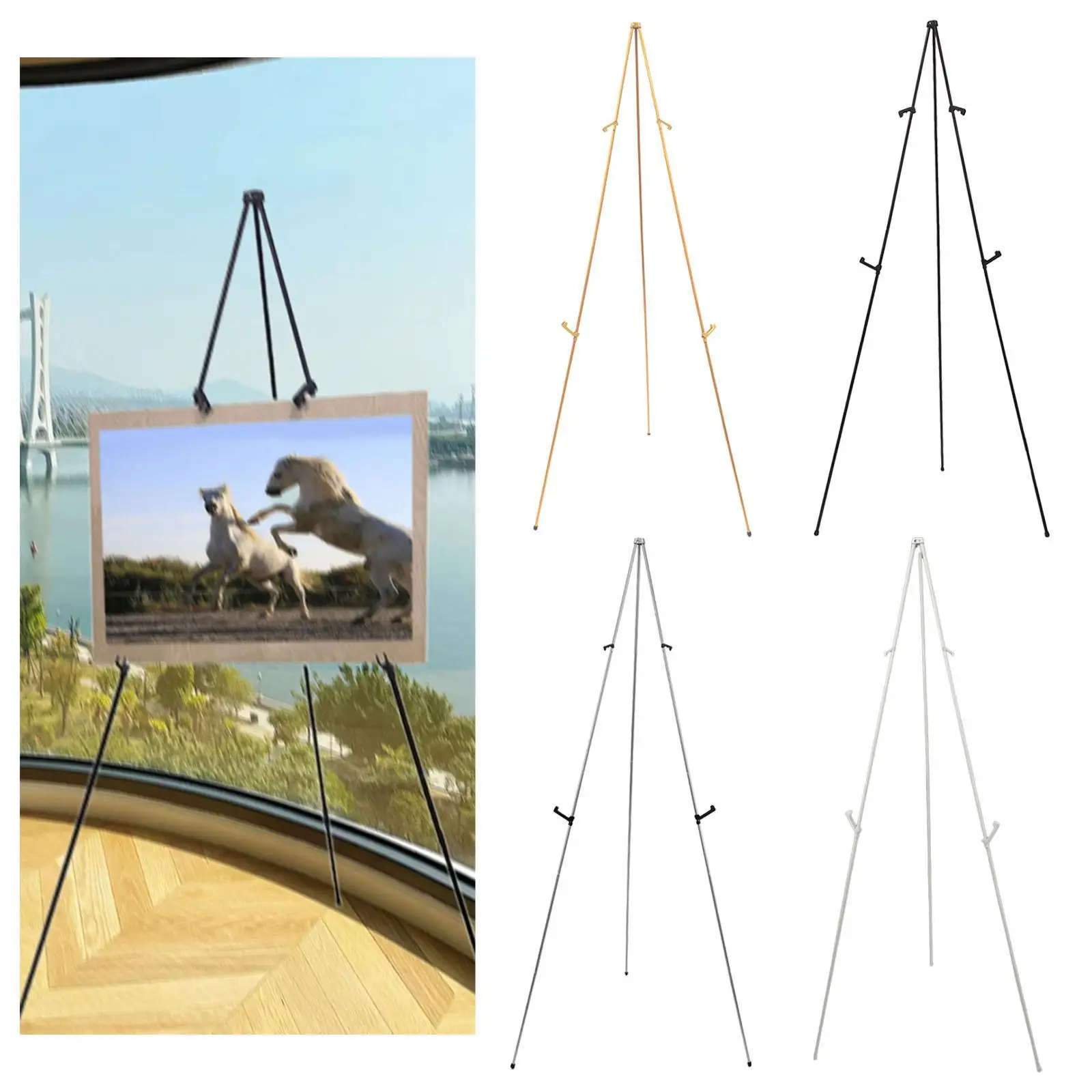 Telescoping Display Easel Picture Display Rack Folded with Carry Bag DIY Supplies Tripod Shelf Poster Holder Stand for Arts
