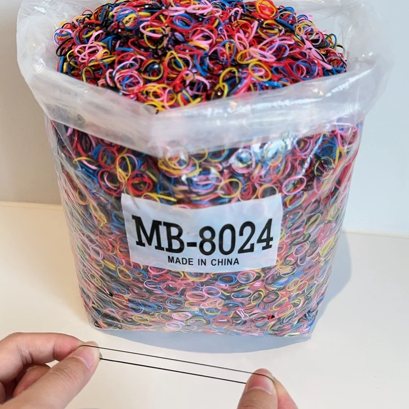 500Pcs/bag Girls Colourful Disposable Rubber Band Hair Ties Headband Children Ponytail Holder Bands Kids Hair Accessories 3