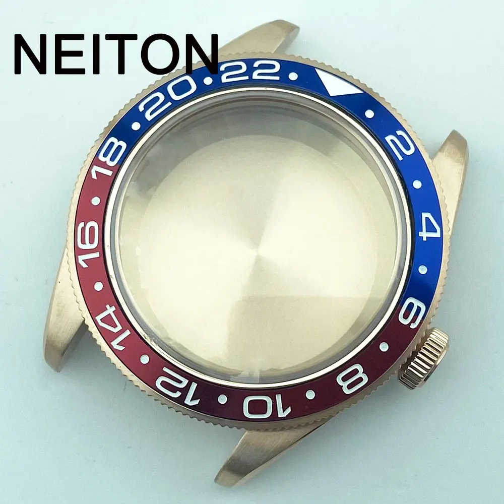 Фото Черные часы с сапфировым стеклом NEITON 39 мм, модель rednh35, ремешок для часов NH36, Ширина 20 мм №3
