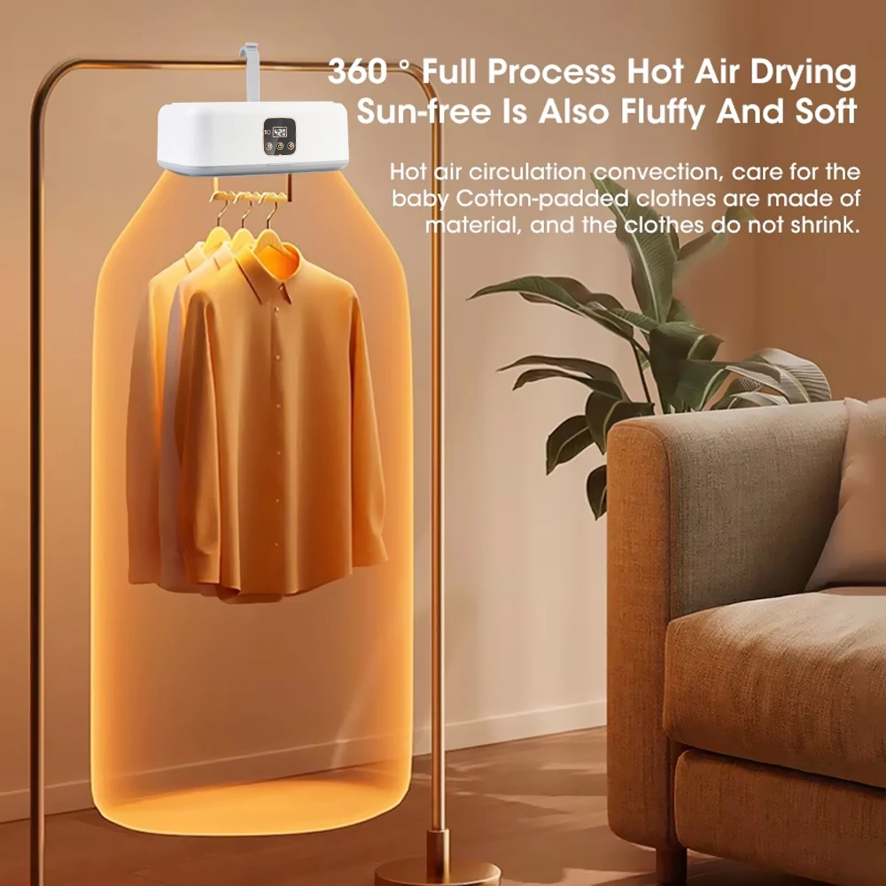 Multifunctional Dryer Machine Folded Electric Clothes Dryer Min Travel Warm Laundry ​Portable Remote Control