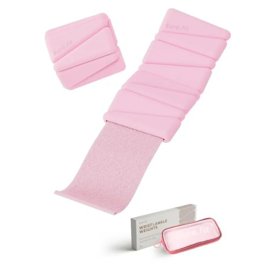 Adjustable Wrist & Ankle Weights Set 9-Pack (Black, Pink, Peach)