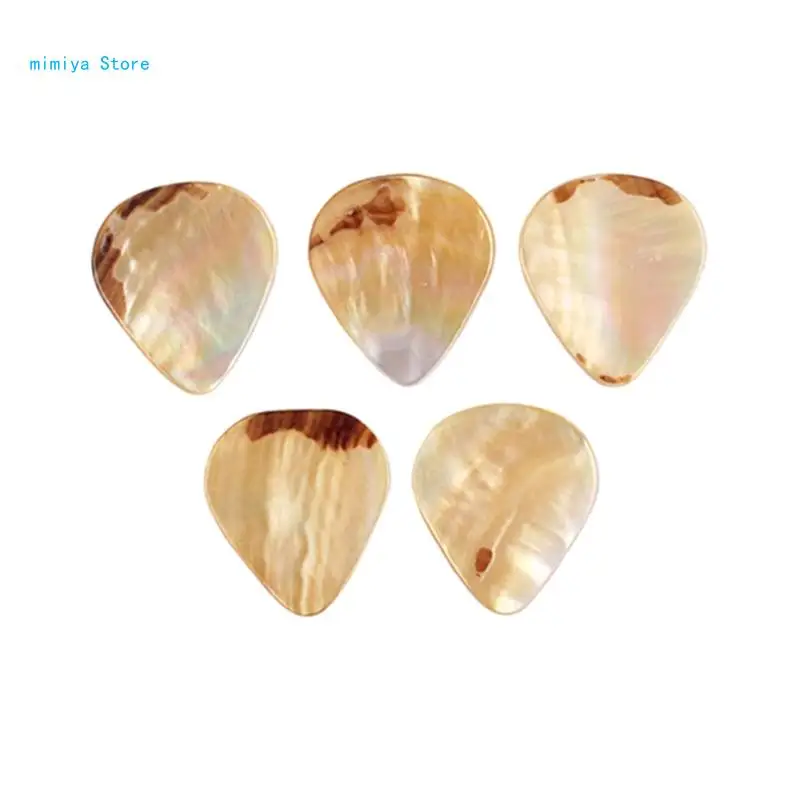 pipi 5PCS Professional Bass Guitar Picks Mediator Abalone Seashell Guitar Pick