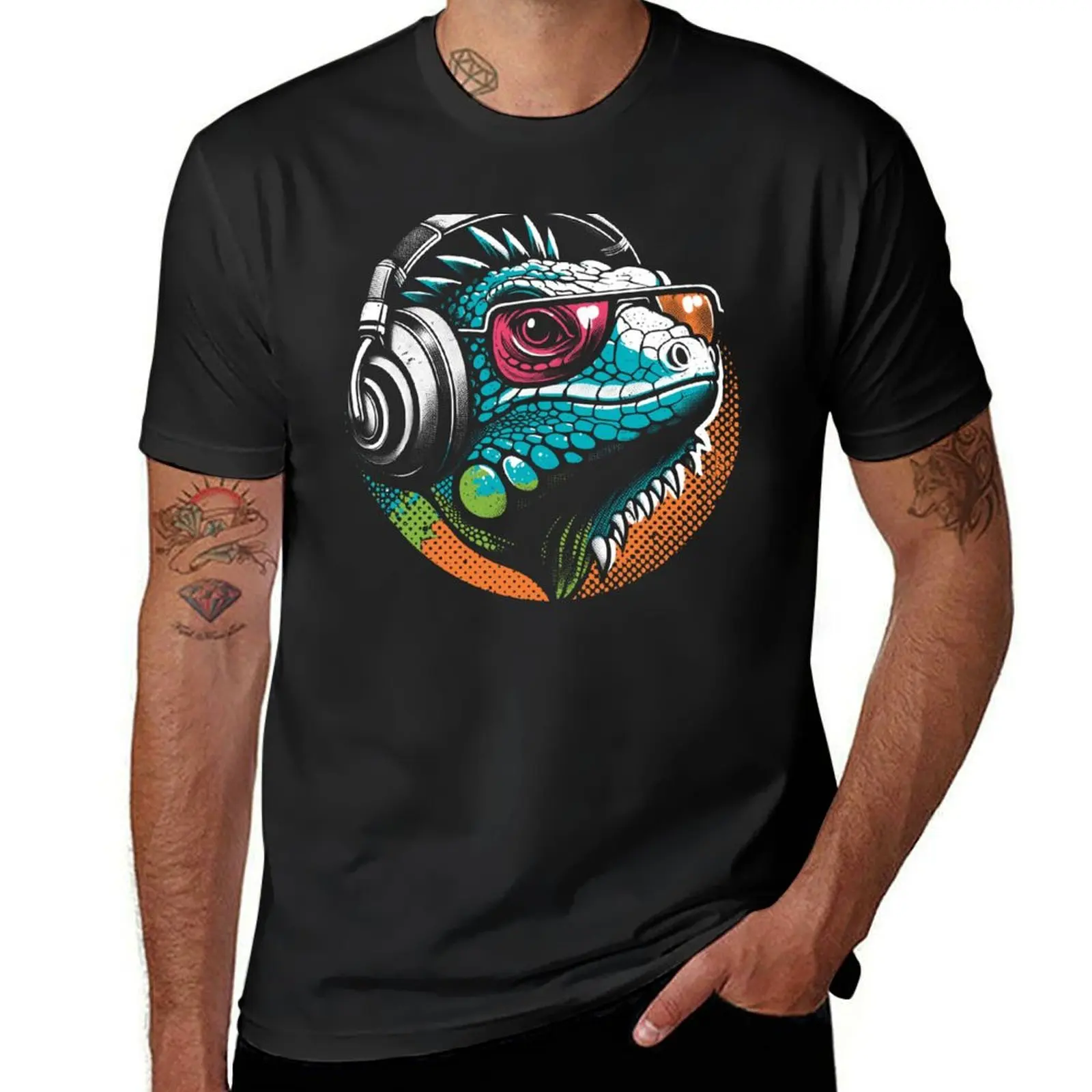 Gamer Iguana Music Lover T-Shirt animal prinfor boys summer clothes tees mens funny t shirts