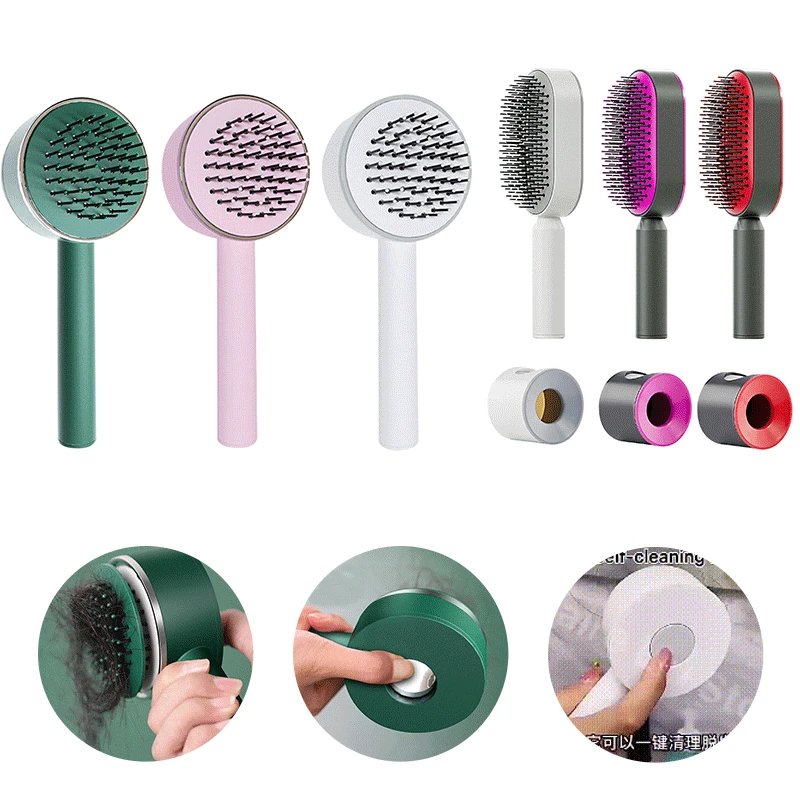 Self Cleaning Hair Brush For Women One-key Cleaning Hair Loss Airbag Massage Scalp Comb Anti-static Hairbrush Dropshipping - Combs - AliExpress - Hair Care Products