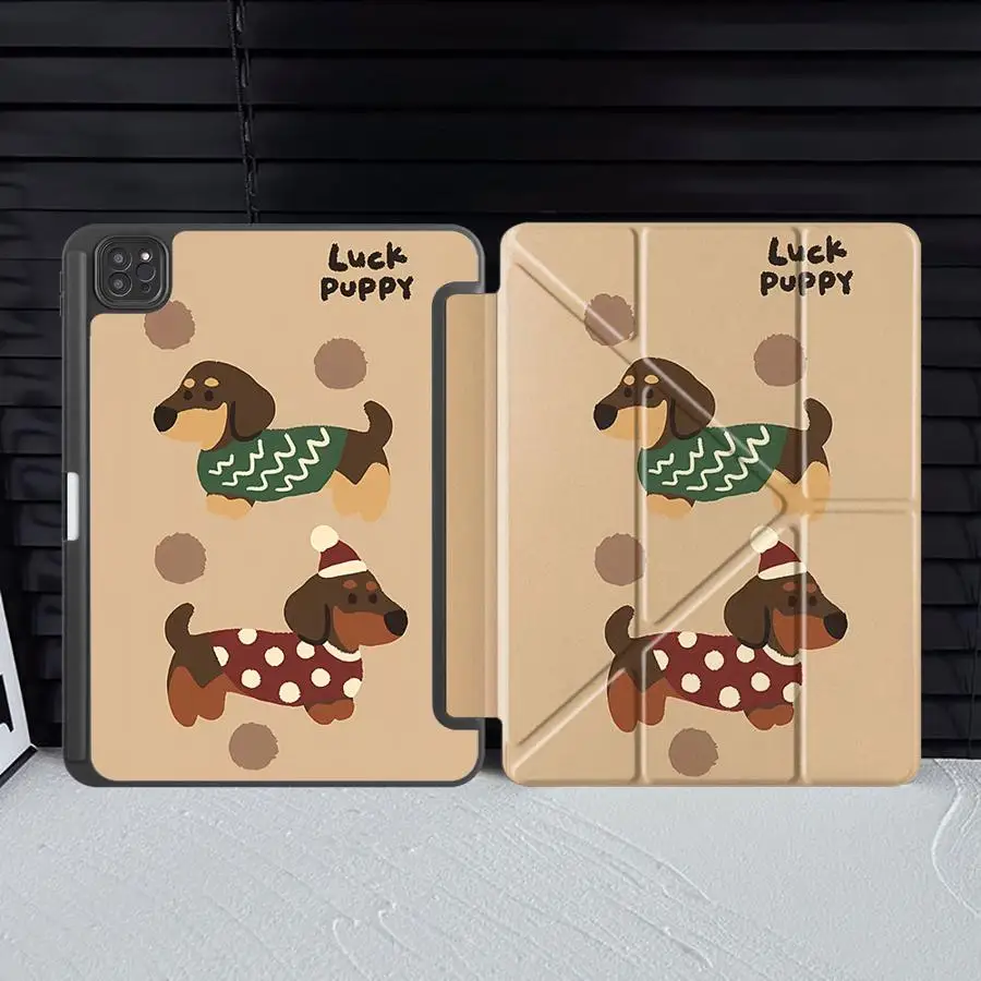 Adorable Dog-Themed Tablet Case with Adjustable Holder