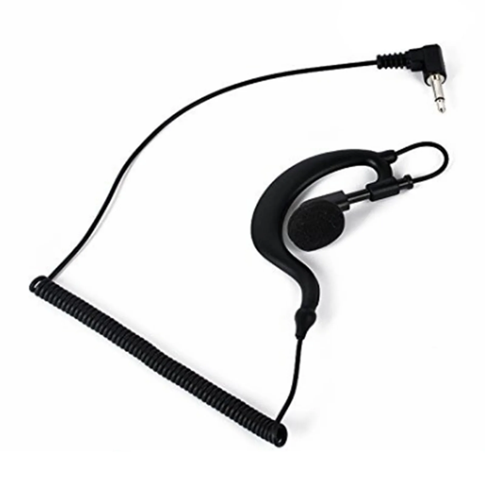 2.5mm Ear Hook Headset for Walkie Talkie Single Ear Radio Earpiece with Clip Single Earphone with Coiled Cable 2