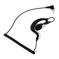 2.5mm Ear Hook Headset for Walkie Talkie Single Ear Radio Earpiece with Clip Single Earphone with Coiled Cable 2