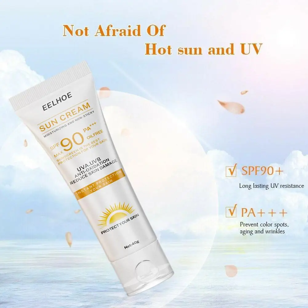 SPF90 Facial Body Sunscreen Rice Serum Whitening Sun Cream Sunblock Skin Protective Cream Anti-Aging Oil-control Moisturizing