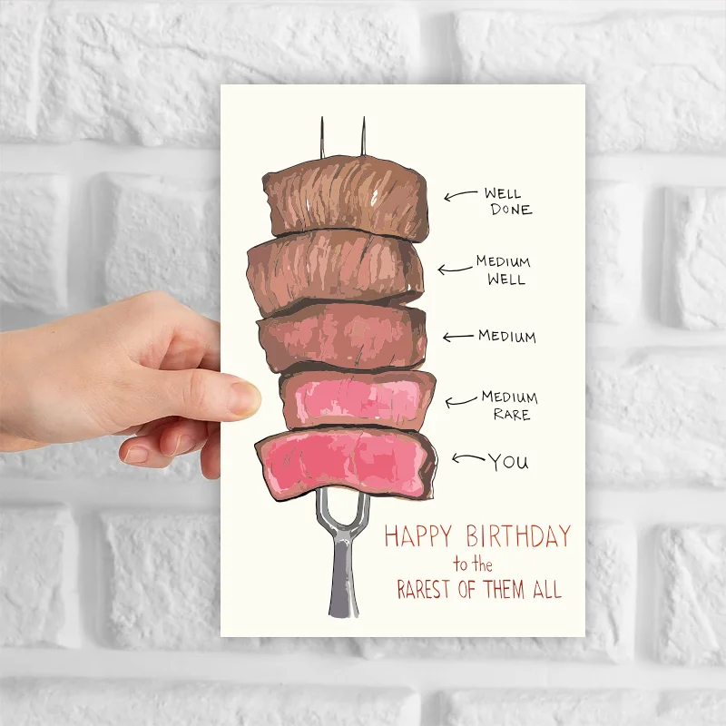 재미있는 바베큐 고기 꼬치 테마 생일 카드, 좋은 친구, 가족 및 동료가 가장 좋은 생일 카드, 1 개
