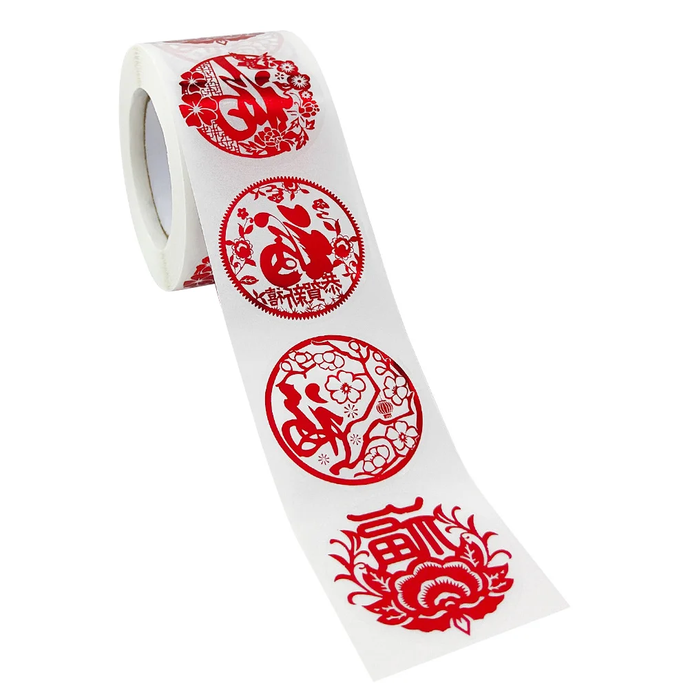 

New Year's Fu Character Stickers for Tape Tapes Gift Wrapping Pvx Sealing Festive