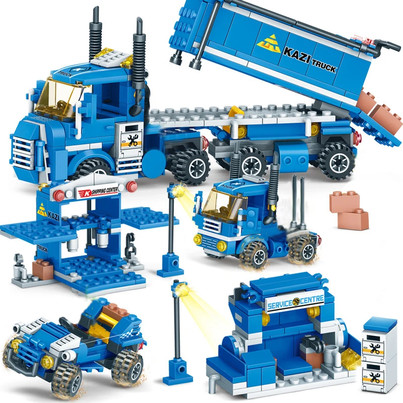 NEW Boys 4 IN 1 URBAN FREIGHT Building Blocks Compatible LegoINGlys City Truck Blocks DIY Bricks Educational Toys for Children