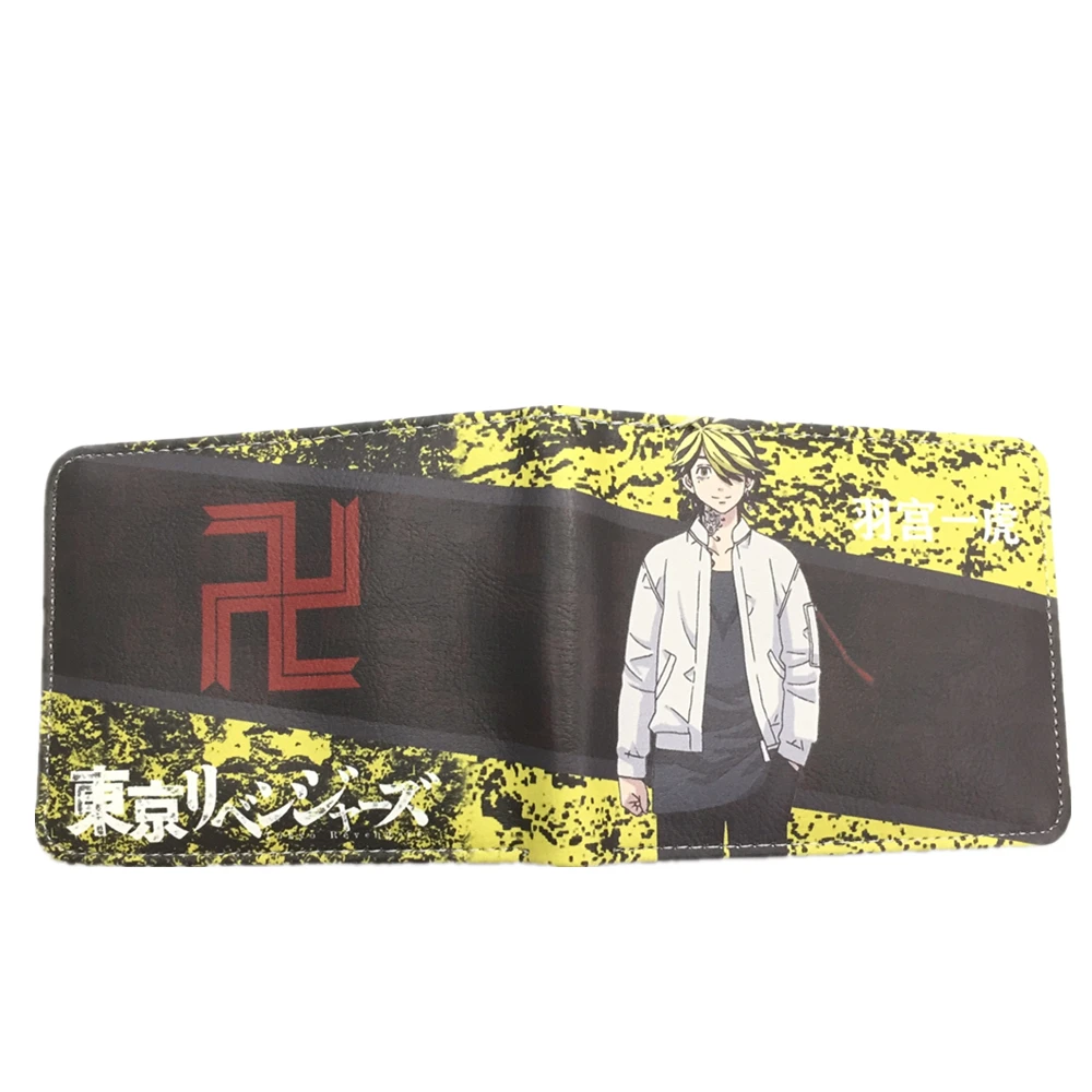 Japanese Cartoon Comics Tokyo Revengers Wallet Short Purse for Student Whit Coin Pocket Credit Card Holder 