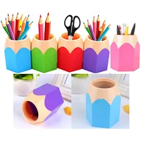 Creative Colored Pencil Head Contrasting Pen Holder Desktop Pen Holder Stationery Storage Pen Holder Makeup Brush Storage Bucket 1