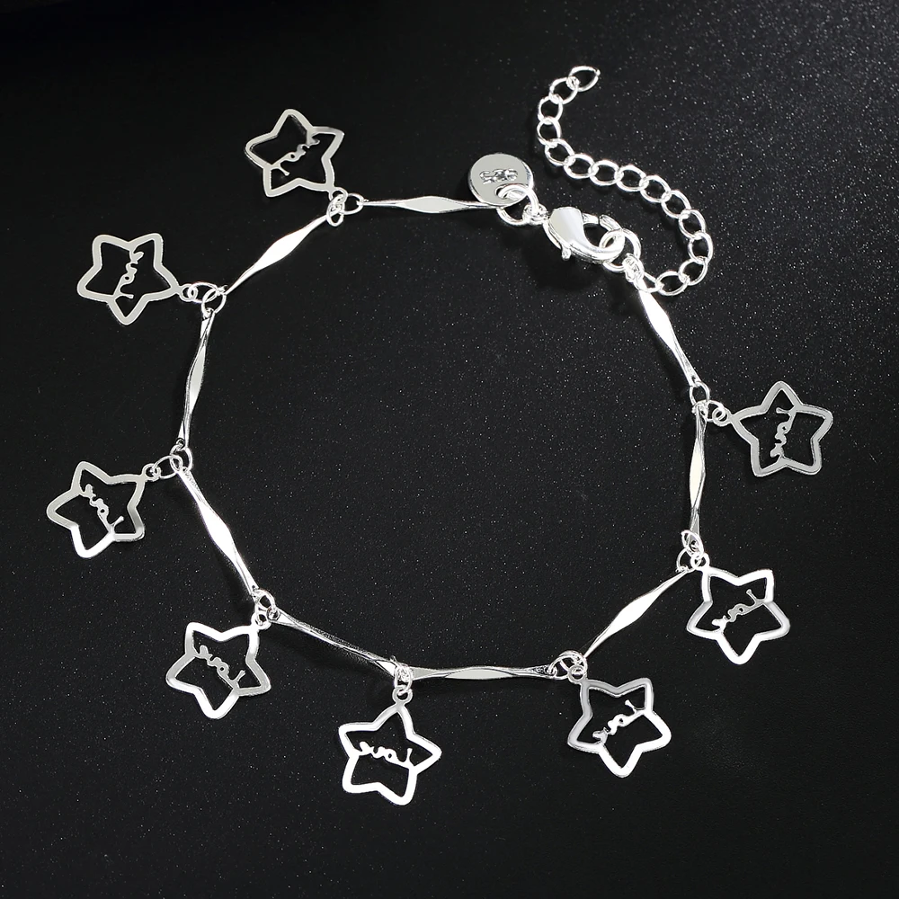 

Popular Brands 925 Sterling Silver Beautiful Star Bracelets for Women Fashion Classic Party Wedding Accessories Gifts Jewelry