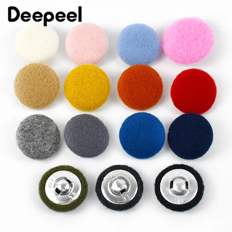 

50Pcs Deepeel 15-38mm Cashmere Covered Buttons Decorative Windbreaker Coat Button Clothing Scrapbook DIY Sewing Accessories