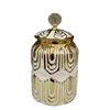 Ceramic Checkmate Jar Storage Jar Gold Stripe Storage Tank Flower Vase Airtight Tank Home Decoration Accessories 5