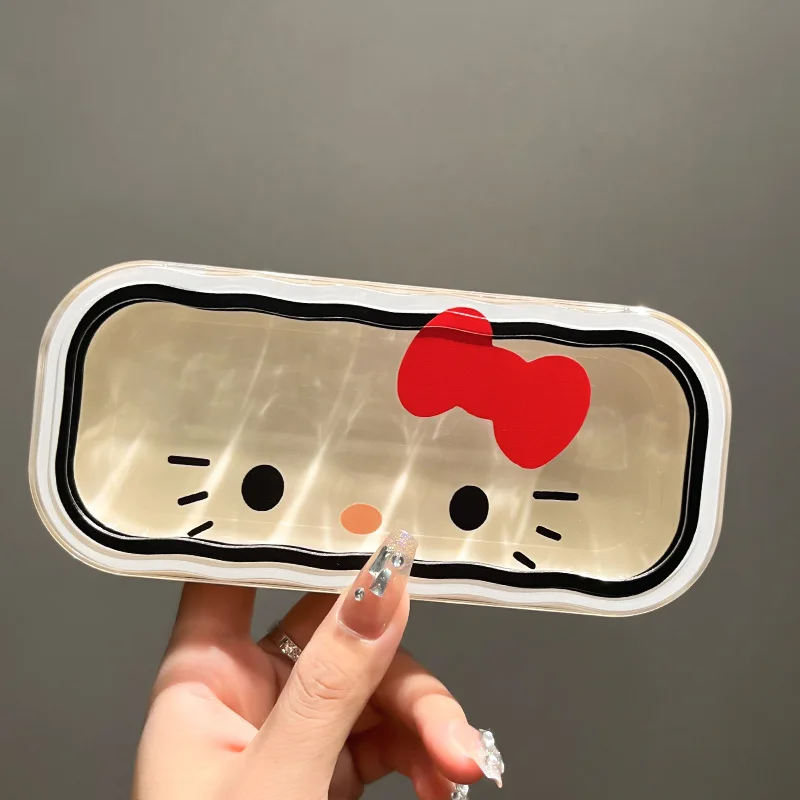 

MINISO Sanrio Hello Kitty Glasses Storage Box Anime Kawaii Cute Cartoon Girly Heart Glasses Protective Case Gifts for Girls