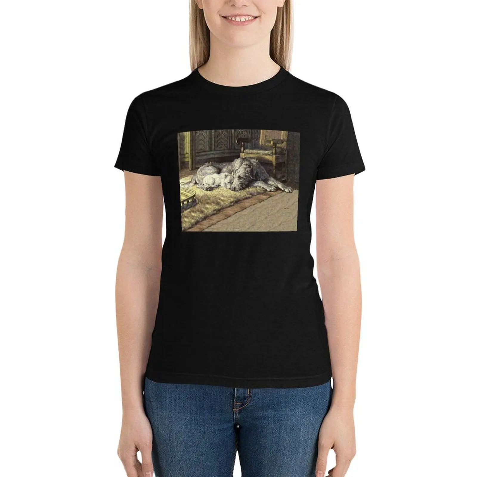 

Irish Wolfhound and West Highland Terrier T-Shirt plus size tops funny Woman T-shirts