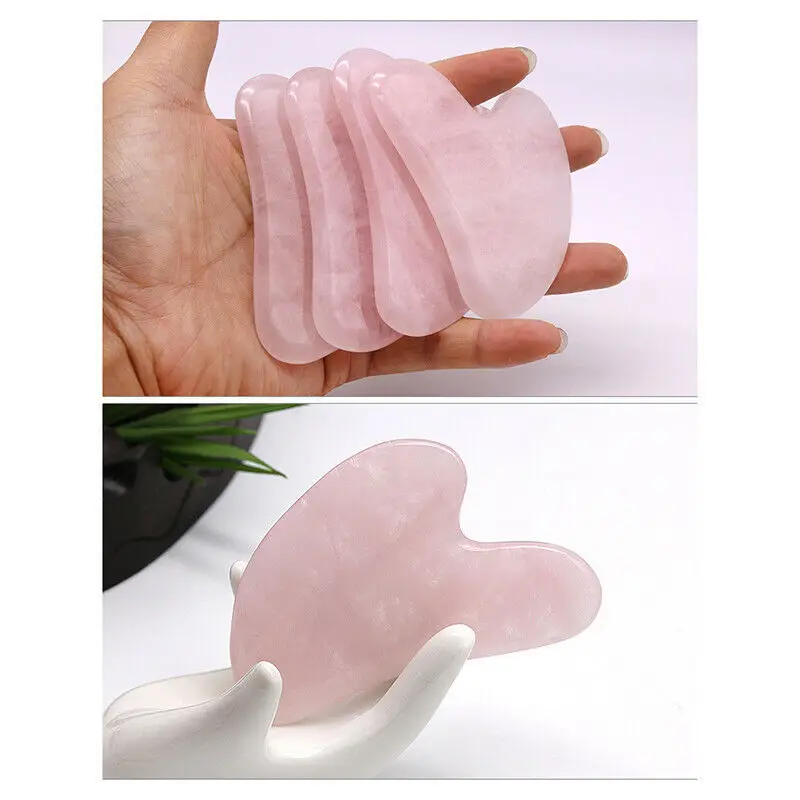 Gua Sha Massage Board for Face Rose Pink Guasha Plate Jade Face Massager Scrapers Tools for Face Neck Back Body 6