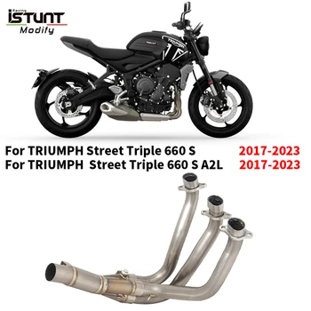 For Triumph Street Triple 660 S A2L 2017 - 2023 Motorcycle Exhaust System Escape Moto Front Link Pipe Connect Original Muffler
