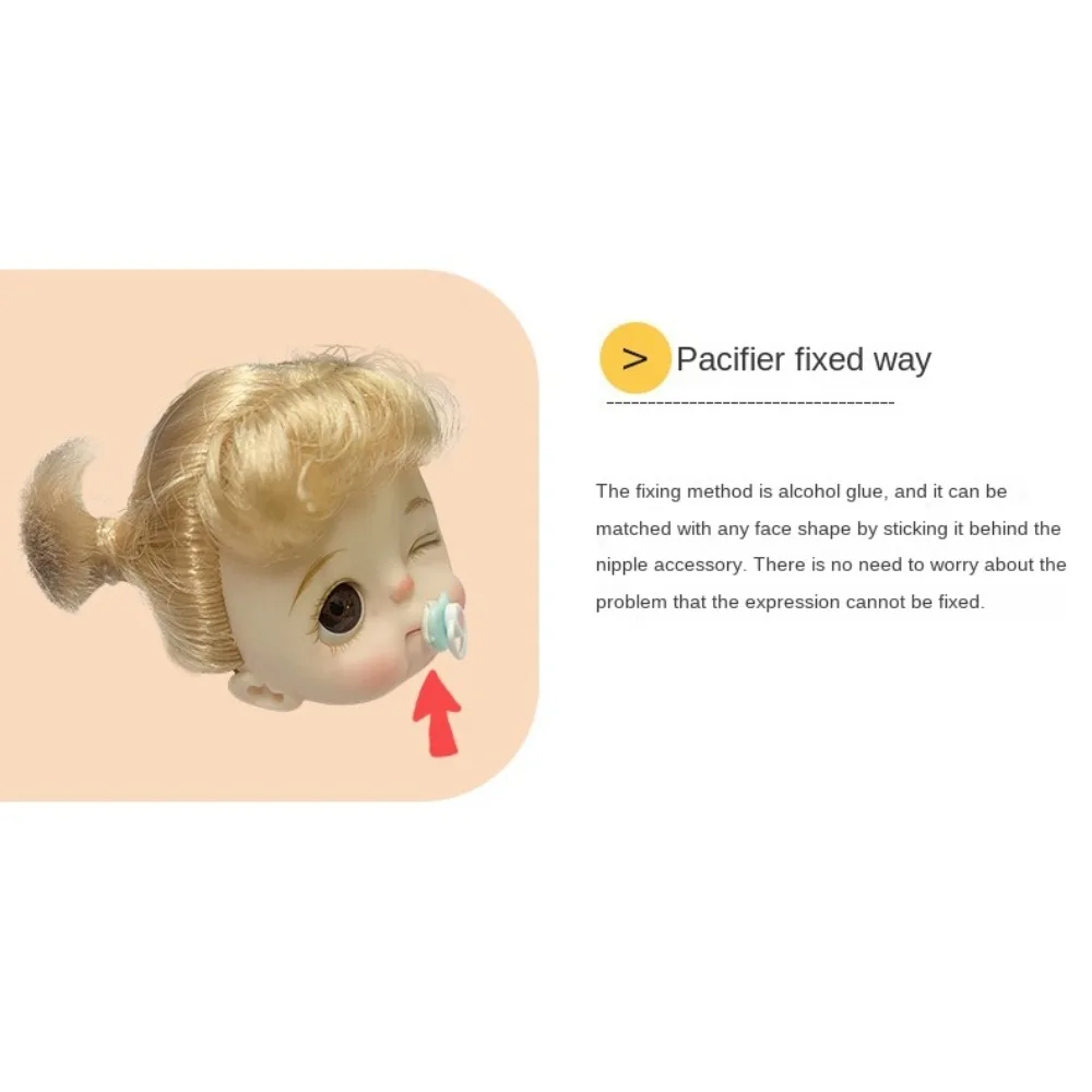 4Pcs Pacifier Model Mini Doll Pacifier Plastic Miniature BJD Doll Dummy Pacifier Cute Pink/Blue Doll Pacifier Accessories OB11