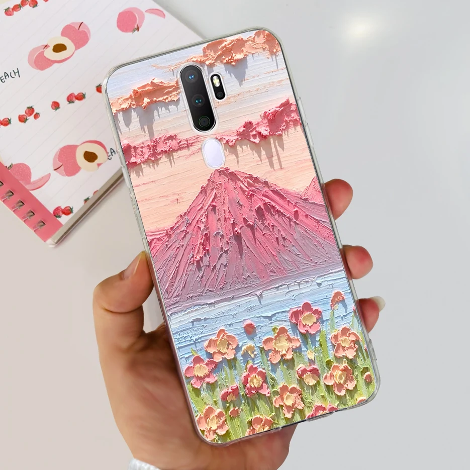 Stylish Painted Clear Silicone Phone Case, Soft Protective Cover