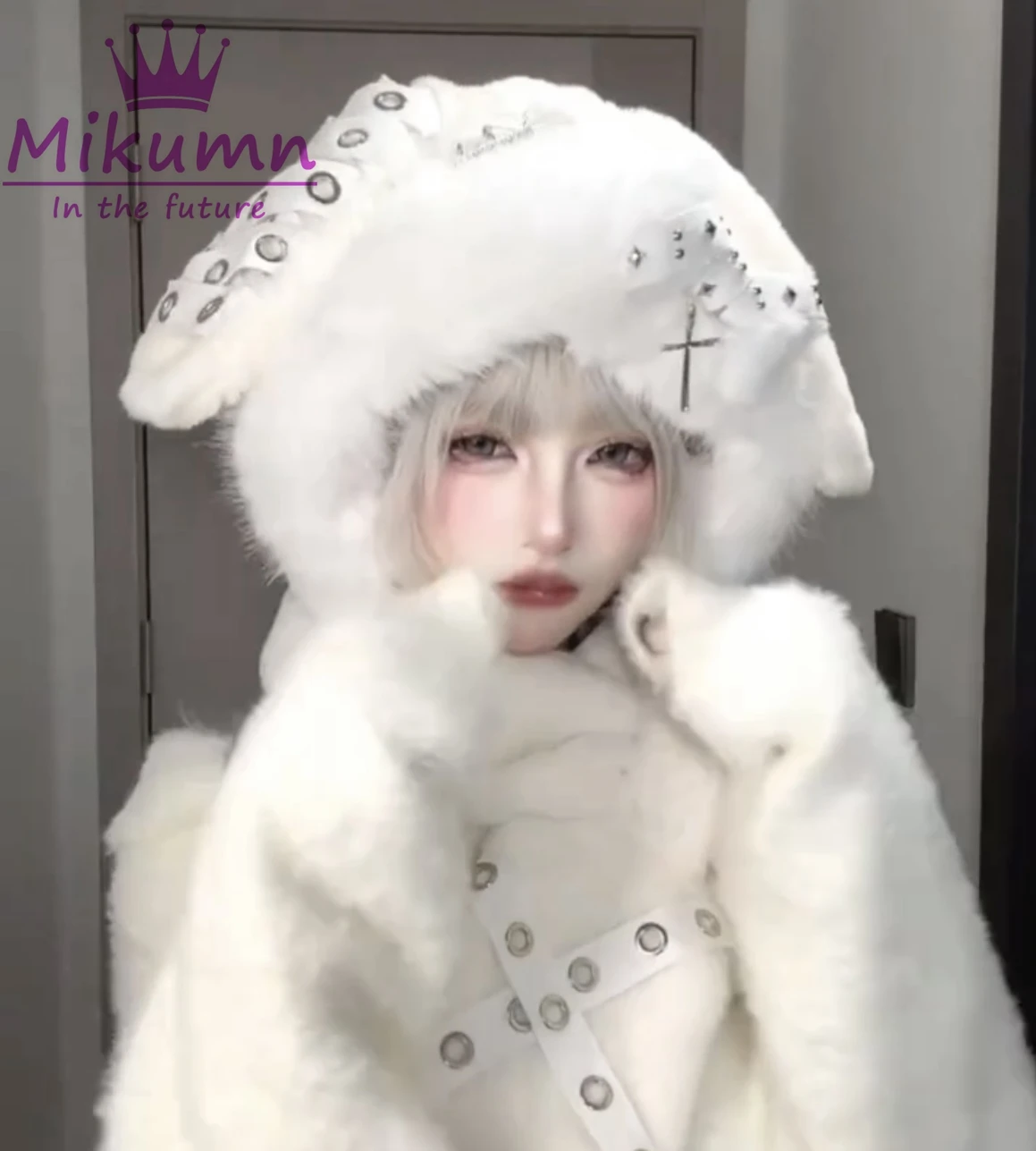 Mikumn Women Harajuku Y2K Girls Plush Winter Warm Hat Gothic Punk