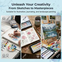 Portable Watercolor Paint Set - Waterproof Rich Pigments 12/18/24/36 Colors 12ml Each DIY Hand Painting Kit for Artists 6