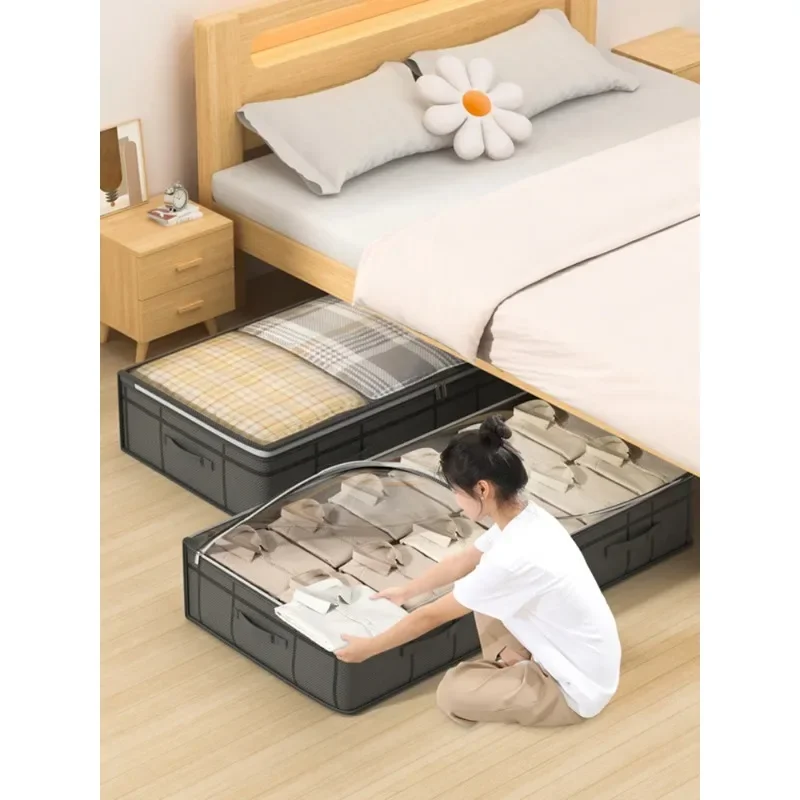 1PC Bedroom Dormitory Organizer Bag Large  Under Bed Foldable Quilt Clothes Storage Bag Doggy Bag Home Organization and Storage 2