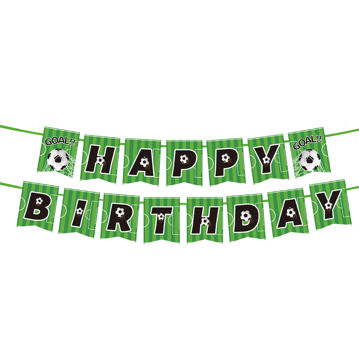 Green Soccer Theme Disposable Party Tableware Set - Plates, Cups, Napkins for Boys' Birthday Celebration