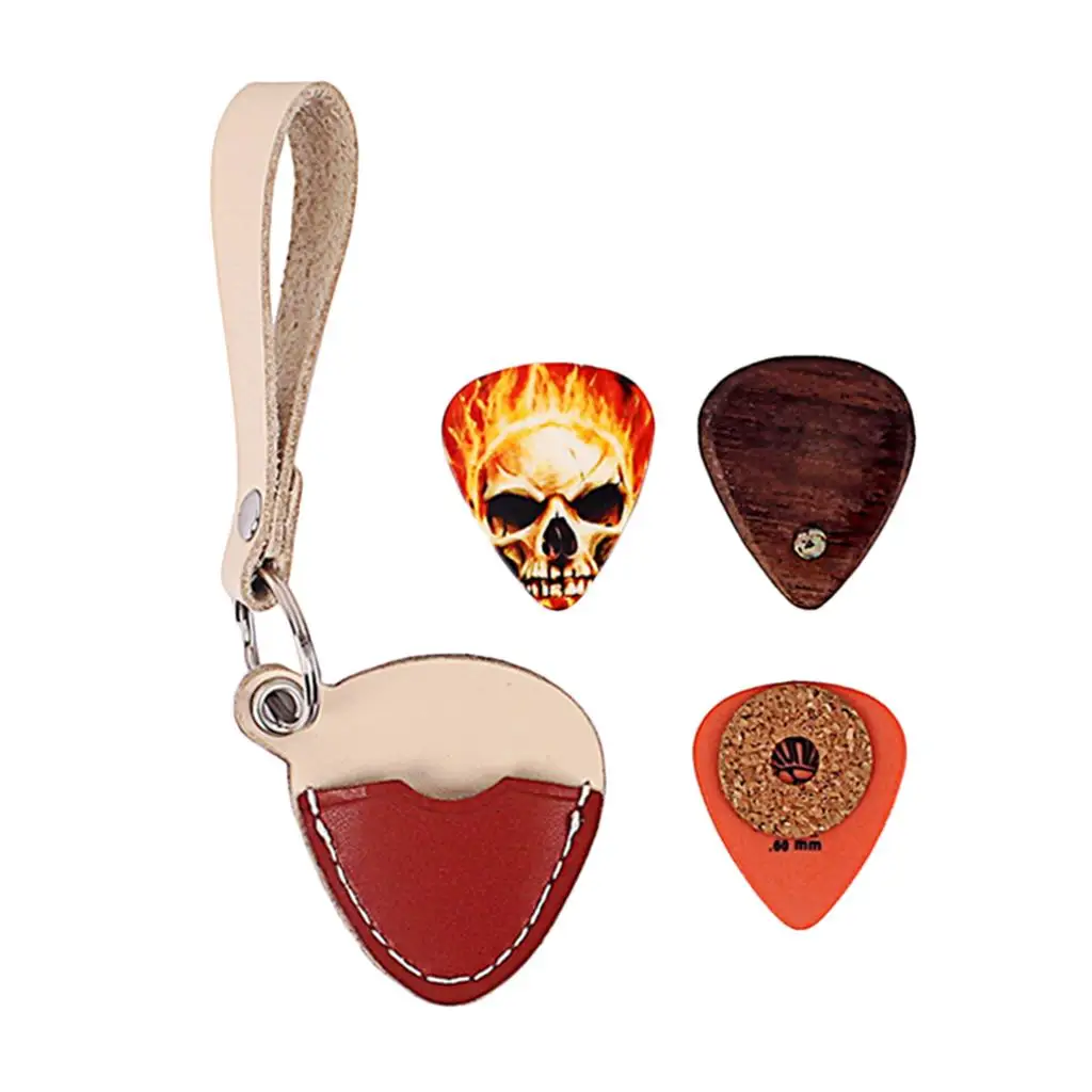New 3pcs Guitar Picks Plectrums Toughness Anti Slip W/ Pick Holder Case