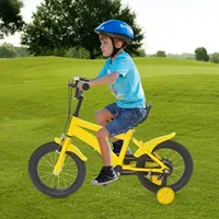 Vélo pour enfants de 14 pouces avec roues d'apprentissage amovibles, hauteur de selle réglable de 16,9 à 19,3 pouces, cadre robuste pour garçons, filles et tout-petits 2