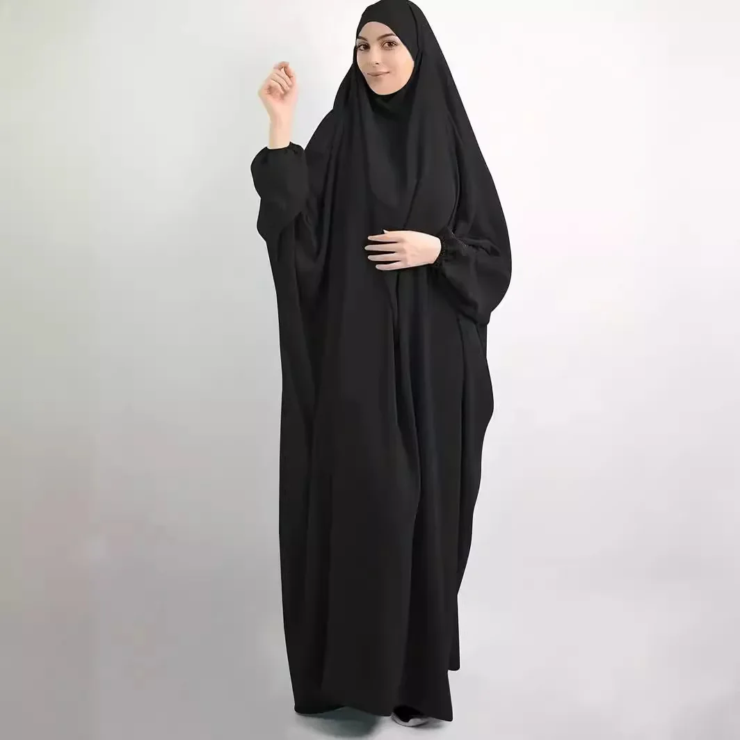 

Muslim Traditional Clean Colored Robe Traditional Prayer Dress Long Robe Bat Sleeve Long Dress