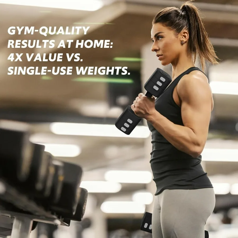 Adjustable Dumbbell Set of 2, 4 in 1 Free Weights Dumbbells Set for Women with Fast Adjustment, Each 2lb 3lb 4lb 5lb Hand Weight