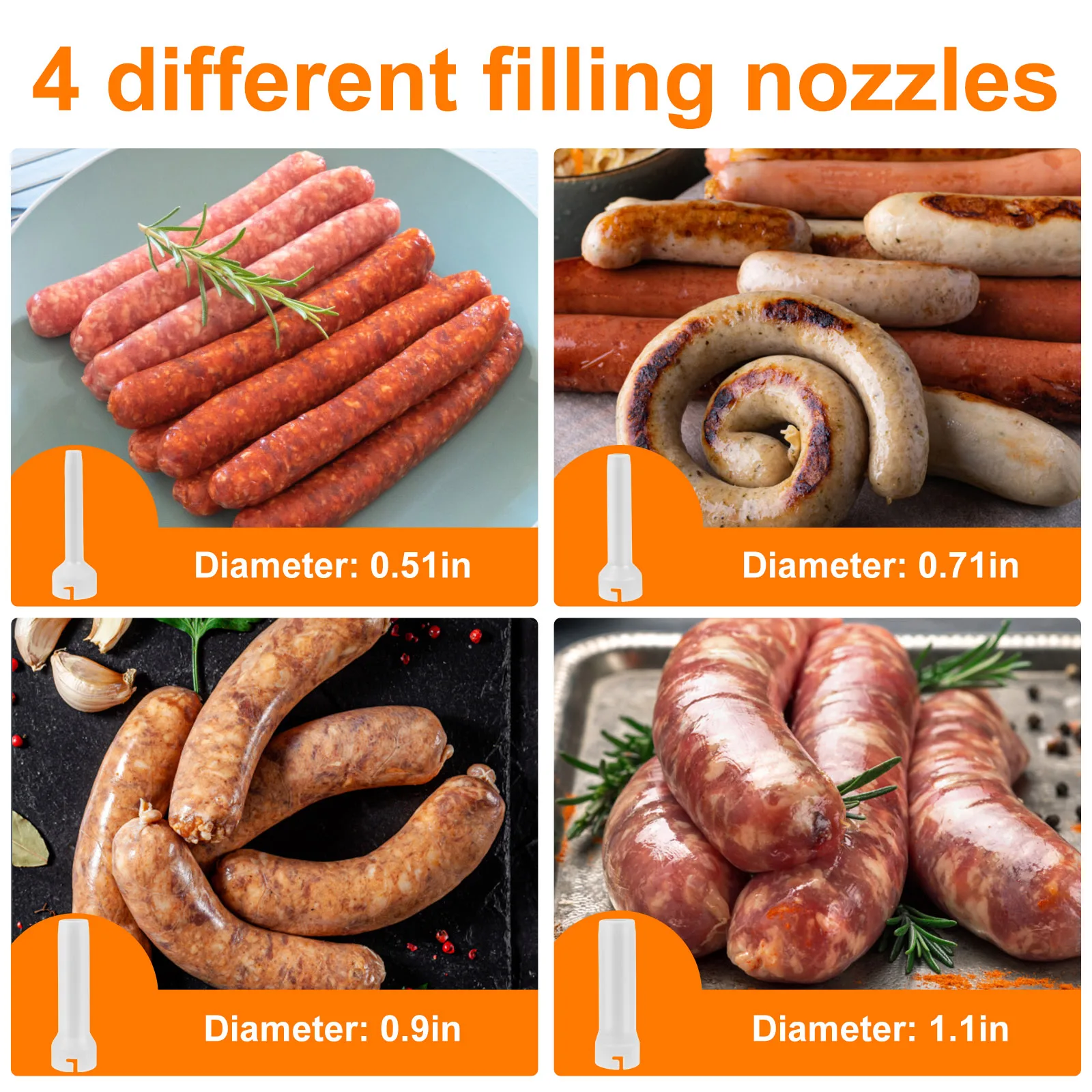 Sausage Stuffer Machine Stainless Steel Meat Stuffer Sausage Filling Manual Maker Tool Kit Kitchen Gadgets