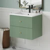 24 Inch Wall Mounted Bathroom Vanity with 2 Drawers - Ideal for Small Bathrooms，Single Sink Bathroom Vanity，Lava Manos De Baño 1